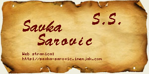 Savka Šarović vizit kartica